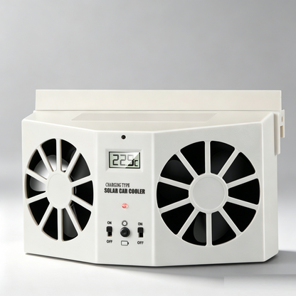 Solar‑Powered Dual‑Fan Car Cooling Exhaust Fan with LCD Temperature Display